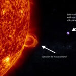 Enorme llamarada solar que provoca una eyección de masa coronal hacia el Sistema Solar