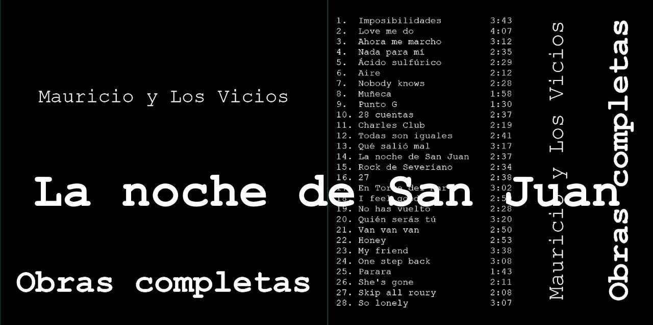 La noche de San Juan - Mauricio y Los Vicios - Obras completas