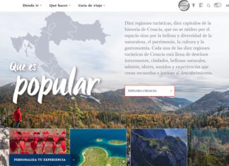 Versión en español de la página principal de Turismo de Croacia