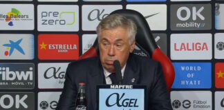 Carlo Ancelotti en la rueda de prensa posterior al empate contra el Mallorca