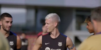 Primer entrenamiento de Dani Olmo como jugador barcelonista