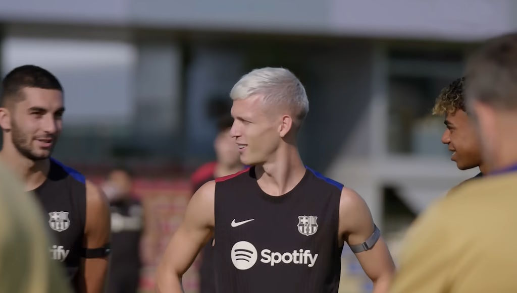 Primer entrenamiento de Dani Olmo como jugador barcelonista