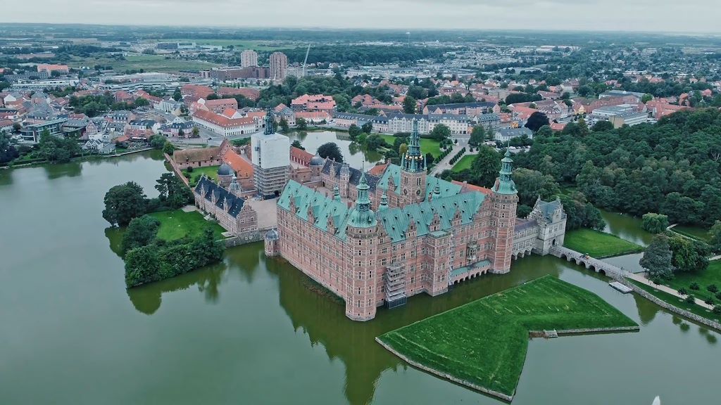 Vista aérea del castillo de Frederiksborg