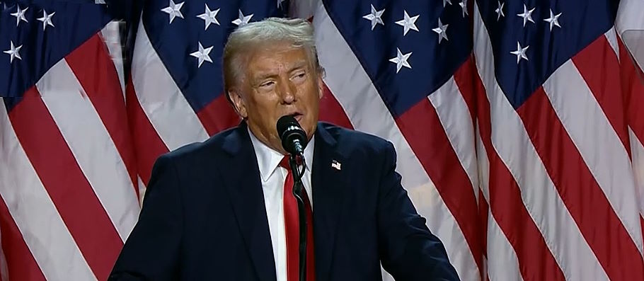 Donald Trump en su discurso de ganador en las elecciones presidenciales de 2024