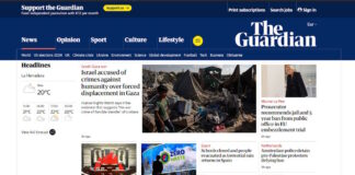 Portada de la versión para Europa de The Guardian del 14-11-2024